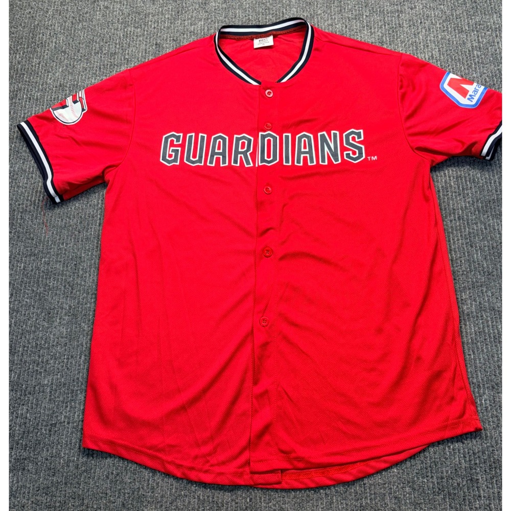 Cleveland Guardians Emmanuel Clase 48 Baseball Jersey Red BDA Sports Mens XL